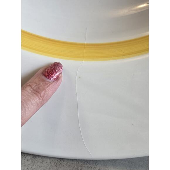 Crate & Barrel White Vegetable Serving Bowl/Judith Moss Kruger Italy 13½" GUC - Picture 10 of 14